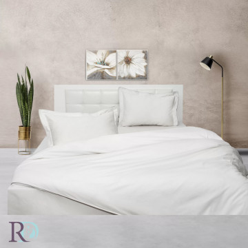 Lenjerie de pat uni, 100% bumbac satin, alb, Roxyma Dream – fotografie de prezentare a produsului