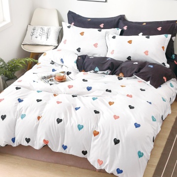 Lenjerie Pat Policotton 4 Piese | Elegant Home | Hearts | Alb | 200×230 cm