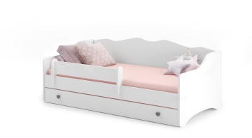 Pat copii ADRK EMKA Gray White – 80x160 cm – Alb – fotografie de catalog a modelului