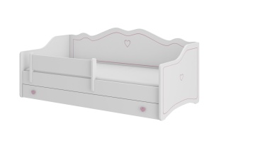 Pat copii ADRK EMKA Pink – 80x160 cm – Alb / Roz – vedere generală a produsului