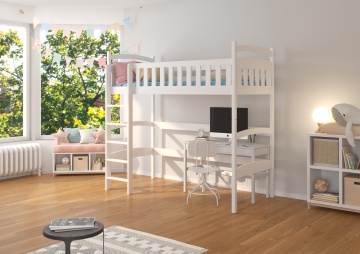 Pat copii ADRK MIAGO – 90x200 cm – cu somieră inclusă – Alb – SKU CH-Mia-W-208-E1618