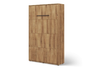 Pat rabatabil ADRK Vivario 120 – 120x200 cm – Stejar Artisan – închis, vedere trei sferturi a corpului tip dulap