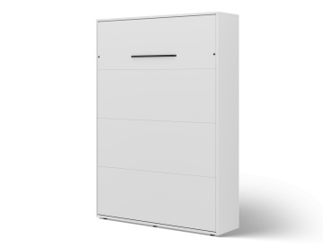 Pat rabatabil ADRK Vivario 140 – 140x200 cm – Alb – închis, vedere trei sferturi a corpului tip dulap