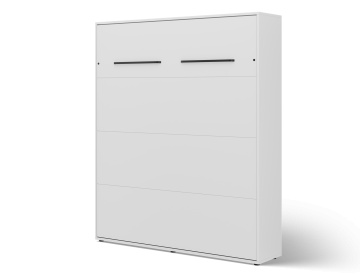Pat rabatabil ADRK Vivario 160 – 160x200 cm – Alb – închis, vedere trei sferturi a corpului tip dulap