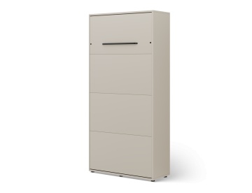 Pat rabatabil ADRK Vivario 90 – 90x200 cm – Cașmir – închis, vedere trei sferturi a corpului tip dulap