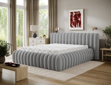 Pat tapițat ELTAP Carilla Bed, 140x200 cm, gri, Royal 04 – prezentare vizuală a designului