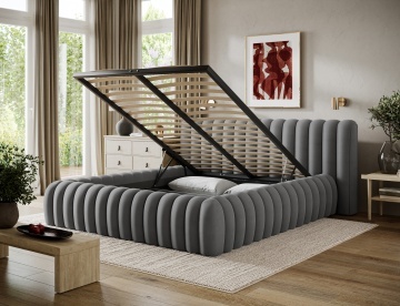 Pat tapițat ELTAP Carilla Bed, 140x200 cm, gri, Sola 06 – fotografie suplimentară de catalog