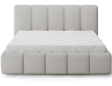Pat tapițat ELTAP Edvige, 140x200 cm, alb, Soft 17 – vedere frontală pe fundal alb – cadru alternativ al produsului