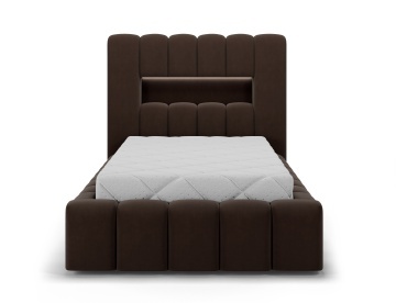 Pat tapițat ELTAP Lamica, 90x200 cm, maro închis, Nube 22 – vedere generală a produsului – cadru alternativ al produsului