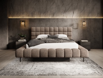 Pat tapițat ELTAP Magentta, 140x200 cm, maro, Royal 20 – prezentare alternativă a modelului