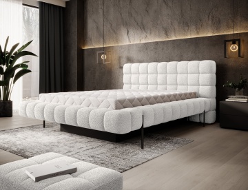 Pat tapițat ELTAP Magentta, 180x200 cm, alb, Royal 01 – fotografie suplimentară de catalog