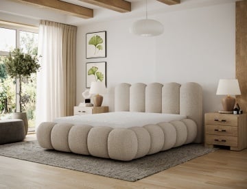 Pat tapițat ELTAP Oloroso bed, 160x200 cm, maro, Royal 20 – prezentare vizuală a designului