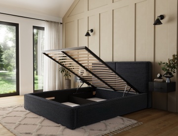 Pat tapițat ELTAP Pesillo Bed, 140x200 cm, negru, Modullo 10 – imagine de prezentare din galeria produsului – cadru alternativ al produsului