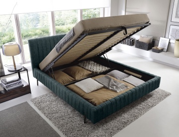 Pat tapițat ELTAP Plissa Bed, 140x200 cm, verde închis, Relax 38 – imagine suplimentară din galeria modelului