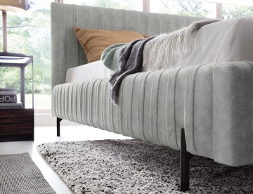 Pat tapițat ELTAP Plissa Bed, 160x200 cm, gri, Relax 03 – prezentare tehnică sau de produs din galerie