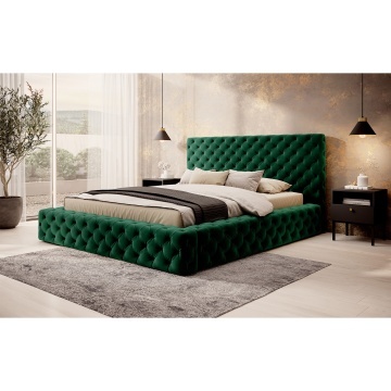 Pat tapițat ELTAP Princce, 140x200 cm, verde, Lukso 35 – prezentare finală din galeria produsului