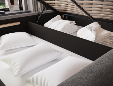 Pat tapițat ELTAP Tapedo Bed, 160x200 cm, gri, Amore 04 – imagine suplimentară din galeria modelului