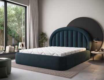 Pat tapițat ELTAP Tapedo Bed, 180x200 cm, bleumarin, Amore 40 – prezentare vizuală a designului