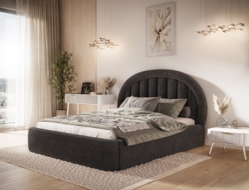Pat tapițat ELTAP Tapedo Bed, 180x200 cm, gri închis, Royal 05 – imagine de prezentare din galeria produsului
