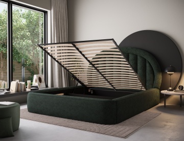 Pat tapițat ELTAP Tapedo Bed, 180x200 cm, verde închis, Amore 35 – fotografie suplimentară de catalog