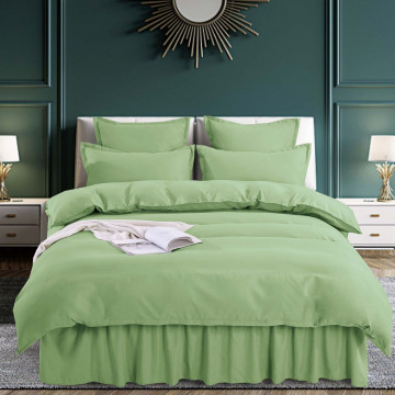 Lenjerie de pat cu volanase culoare verde deschis