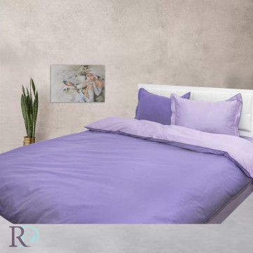 Lenjerie de pat cu 2 fețe Iulyak, 100% bumbac satin, violet / lila, Roxyma Dream – imagine de catalog a produsului