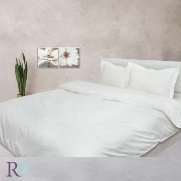 Lenjerie de pat uni, 100% bumbac satin, alb, Roxyma Dream – imagine de catalog a produsului