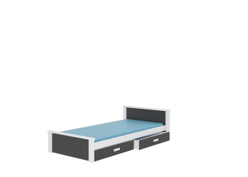 Pat copii ADRK ALDEX – 80x180 cm – PAL laminat 16 mm – fotografie de catalog a modelului – cadru alternativ al produsului