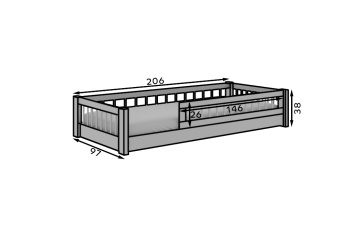 Pat copii ADRK Dori – 90x200 cm – Pin – prezentare alternativă a modelului