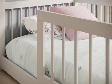 Pat copii ADRK Graja House – 90x200 cm – Alb – vedere generală a produsului – cadru alternativ al produsului