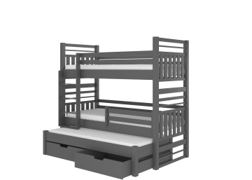Pat copii ADRK HIPPO – 80x180 cm – Gri – fotografie de catalog a modelului – cadru alternativ al produsului