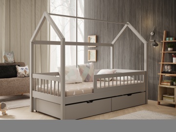 Pat copii ADRK House Galicja – 90x200 cm – Gri – fotografie de catalog a modelului