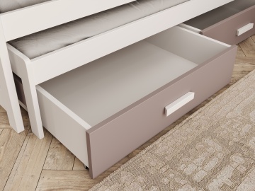 Pat copii ADRK House Jaspis – 90x200 cm – Alb / Trufă – vedere generală a produsului – cadru alternativ al produsului