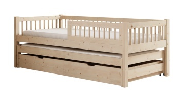 Pat copii ADRK Orio – 80x180 cm – cu somieră inclusă – cu ladă de depozitare – Pin – SKU CH-ORI-P-180-M