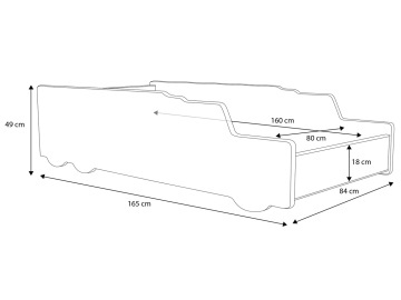 Pat copii ADRK ROCKET – 80x160 cm – prezentare alternativă a modelului