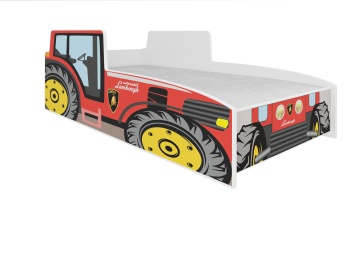 Pat copii ADRK TRACTOR RED – 80x160 cm – Roșu – fotografie de catalog a modelului