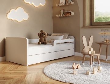 Pat pentru copii ELTAP Duuli, with a mattress, 80x200 cm, alb – prezentare a produsului dintr-un alt cadru