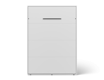 Pat rabatabil ADRK Vivario 140 – 140x200 cm – Alb – închis, vedere frontală tip dulap cu mâner negru
