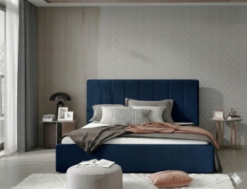 Pat tapițat ELTAP Audrey, 140x200 cm, bleumarin, Monolith 77 – prezentare vizuală a designului – cadru alternativ al produsului