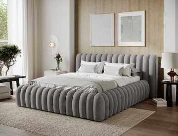 Pat tapițat ELTAP Carilla Bed, 180x200 cm, gri, Coralline 03 – imagine de prezentare din galeria produsului