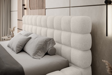 Pat tapițat ELTAP Dizzle Bed, 140x200 cm, alb, Jaffray 01 – fotografie suplimentară de catalog