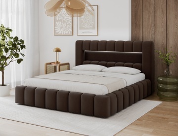 Pat tapițat ELTAP Lamica, 180x200 cm, maro închis, Monolith 29 – fotografie de catalog a modelului – cadru alternativ al produsului