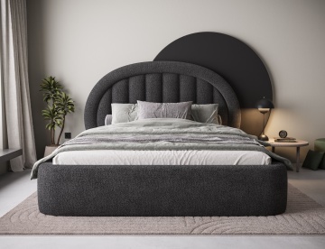 Pat tapițat ELTAP Tapedo Bed, 140x200 cm, gri închis, Royal 05 – prezentare alternativă a modelului