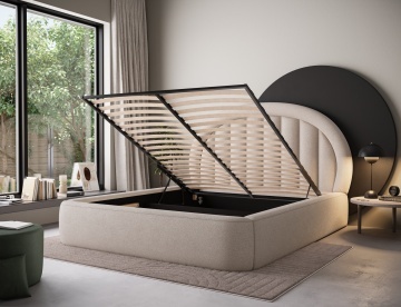 Pat tapițat ELTAP Tapedo Bed, 160x200 cm, bej, Xillar 18 – fotografie suplimentară de catalog