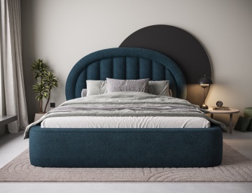 Pat tapițat ELTAP Tapedo Bed, 160x200 cm, bleumarin, Amore 40 – prezentare alternativă a modelului