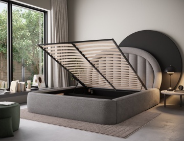Pat tapițat ELTAP Tapedo Bed, 160x200 cm, gri, Amore 04 – fotografie suplimentară de catalog
