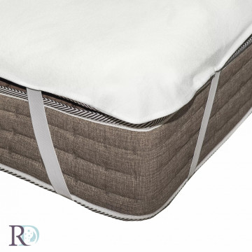 Protecție saltea impermeabilă cu elastic, bumbac/poliester, alb, Roxyma Dream