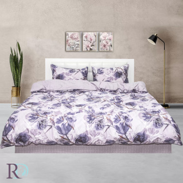 Lenjerie de pat Galina, 100% bumbac satin, roz/violet, Roxyma Dream