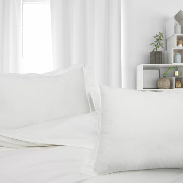 Lenjerie de pat uni, 100% bumbac satin, alb, Roxyma Dream – prezentare vizuală a produsului