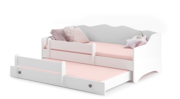 Pat copii ADRK EMKA II Gray White – 80x160 cm – Alb – fotografie de catalog a modelului